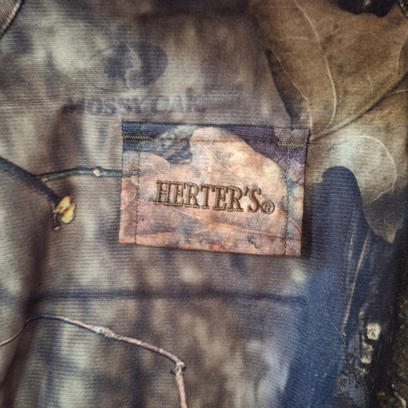 Herters Cabela's Mossy Oak Full Zip Hooded Camo Hunting Jacket Mens Size L - Picture 8 of 9
